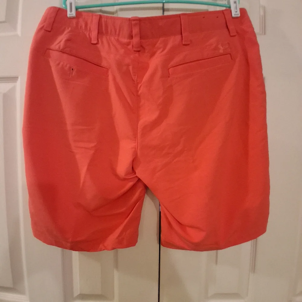 Under Armour Men's Bright Coral Flat Front Golf Shorts